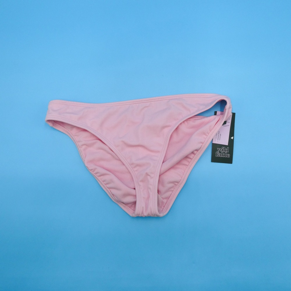 Wild Fable Bikini Bottom Women Small Low Rise Pink Medium Coverage Nylon Spandex